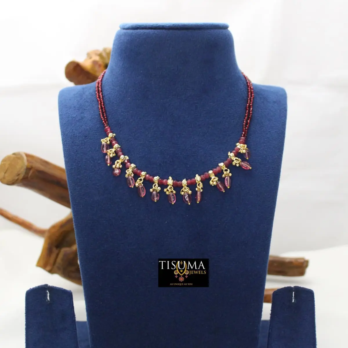 Ruby Pink with Bead Accents